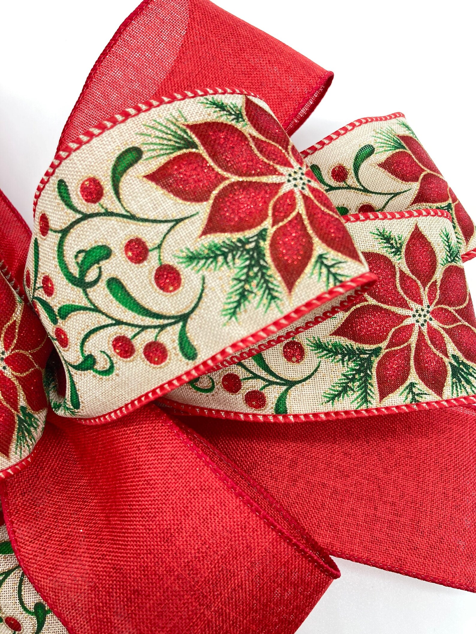 Christmas Tree Decorative Bows / Set 7 Bows / Tree Topper / - Etsy