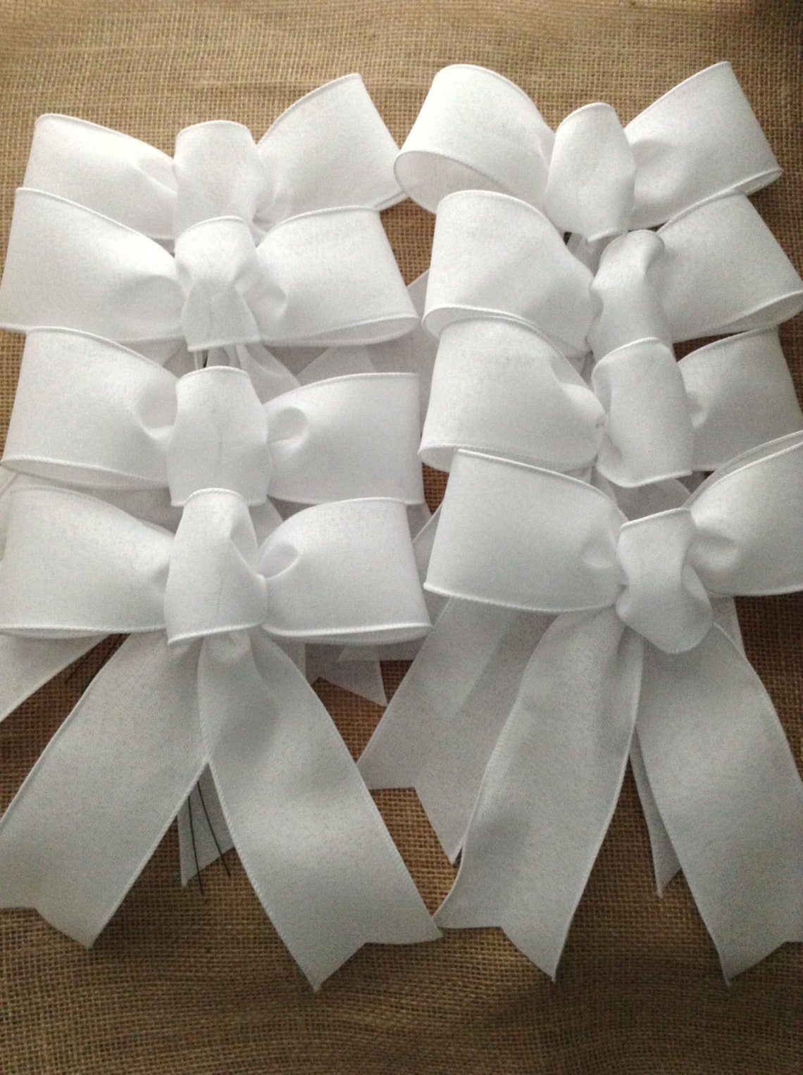 White Decorative Bows / Wedding White Bows / White Custom Bows Etsy