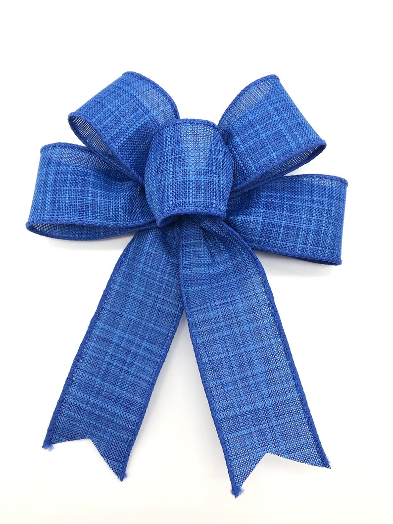 Blue Decorative Bows / Set 8 Bows / Blue Christmas Tree Bows / Etsy