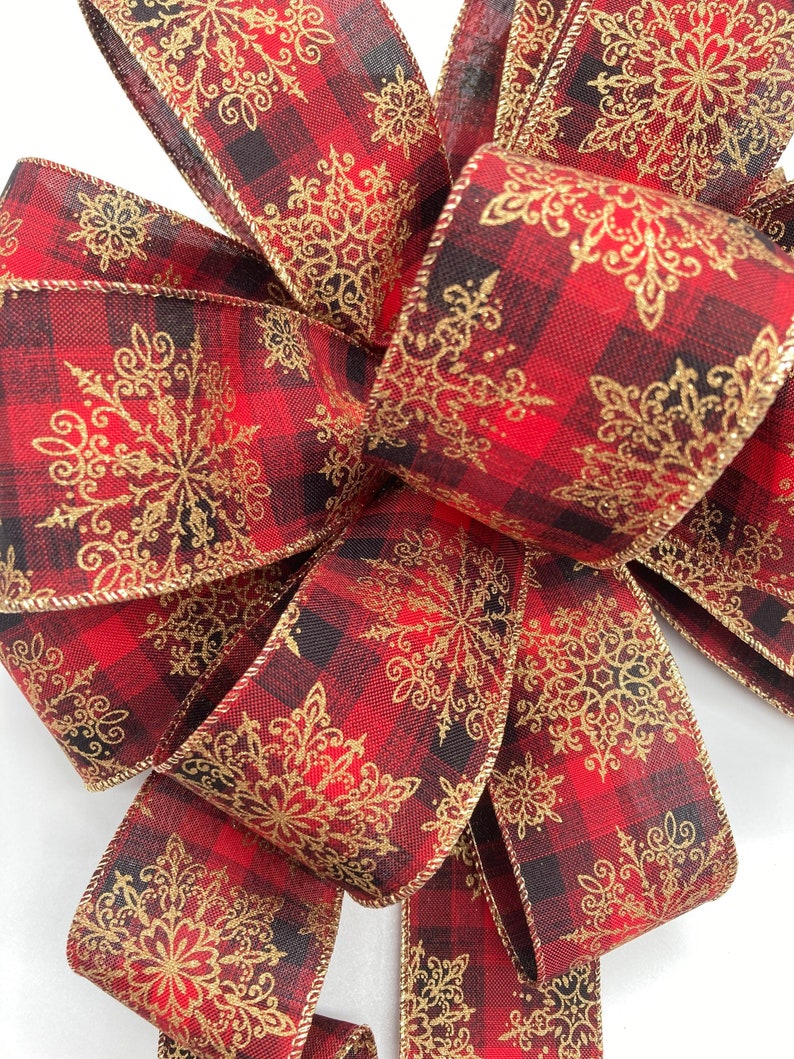 Christmas Tree Topper / Red and Gold Tree Topper / Christmas Etsy