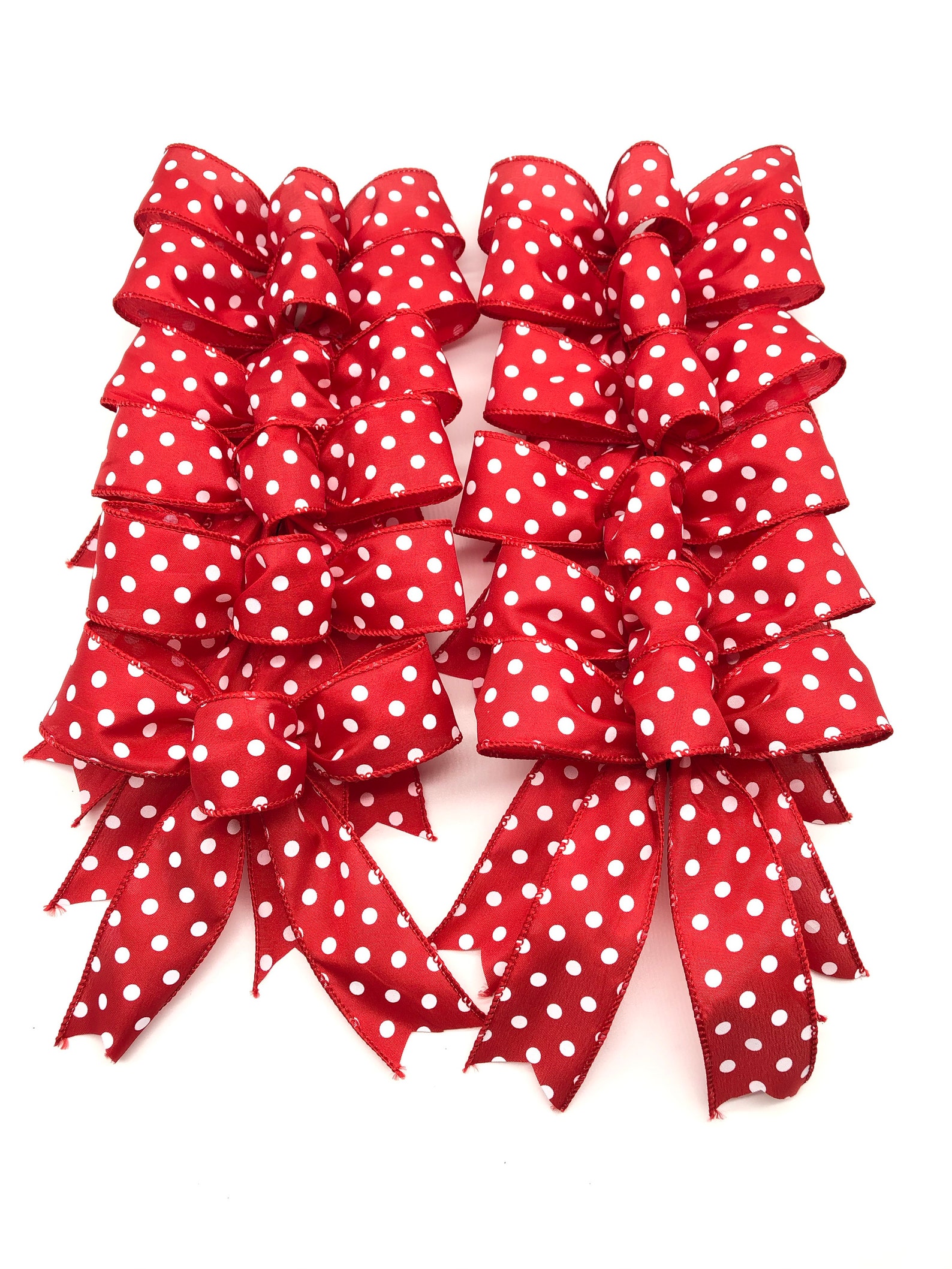 Red Polka Dots Decorative Bows / Set 12 Bows / Red and White - Etsy