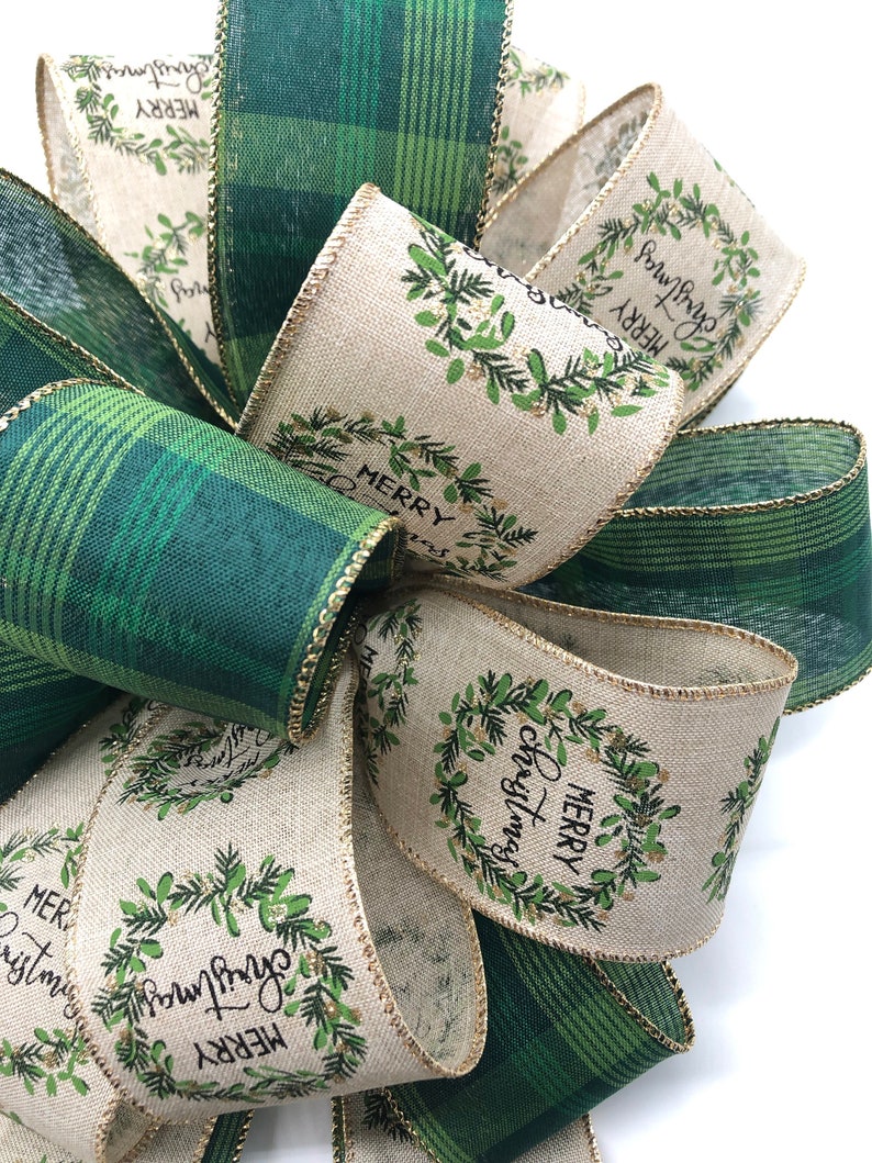 Christmas Tree Topper / Natural and Green Xmas Tree Topper / Etsy