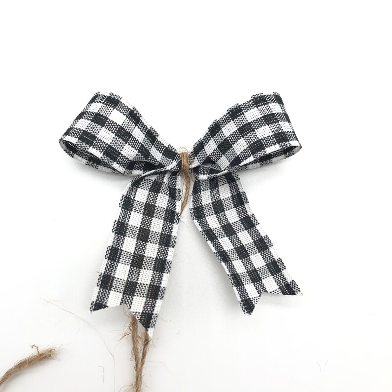 Black and White Plaid Bows / Small Buffalo Decorative Bows / image 9