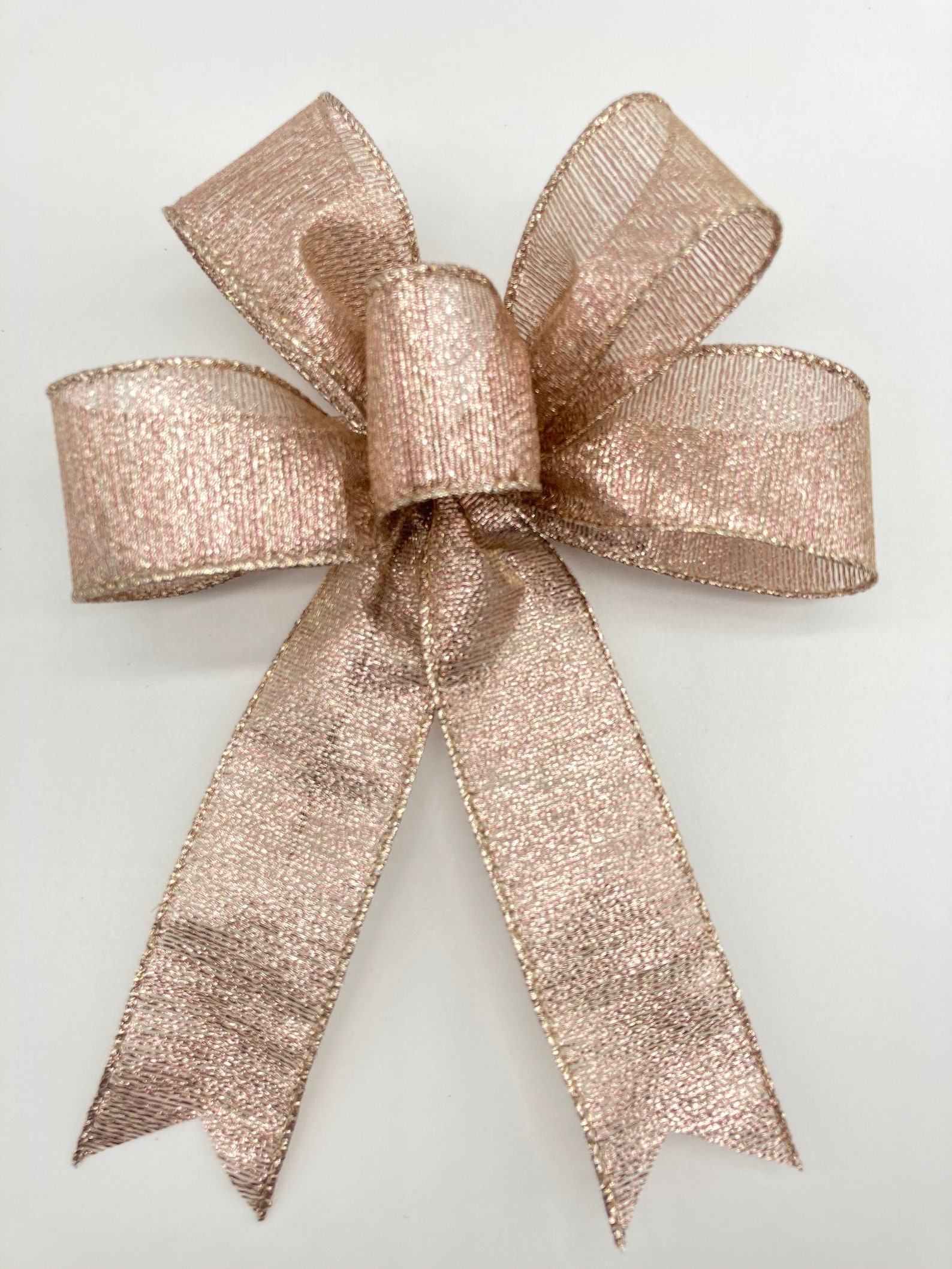 Rose Gold Decorative Bows / Set 8 Bows / Christmas Tree Bow / Etsy