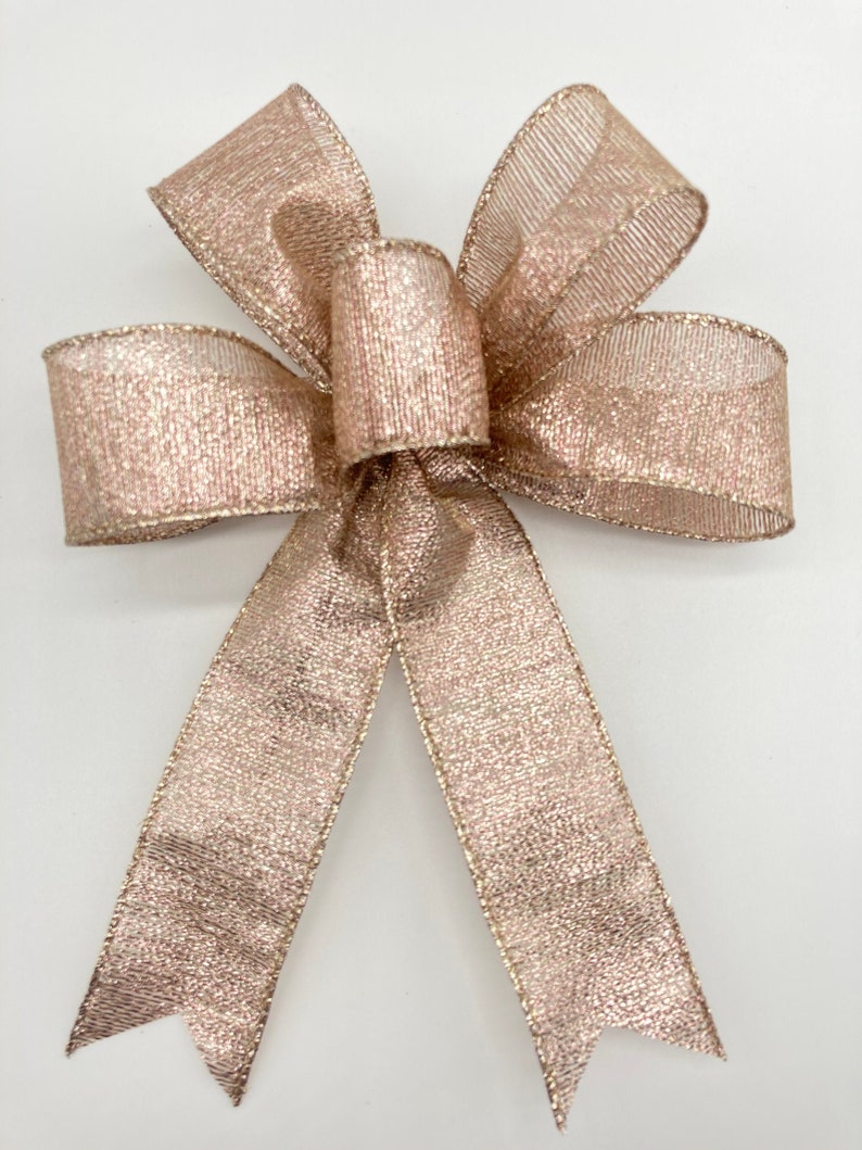 Rose Gold Decorative Bows / Set 8 Bows / Christmas Tree Bow / Etsy