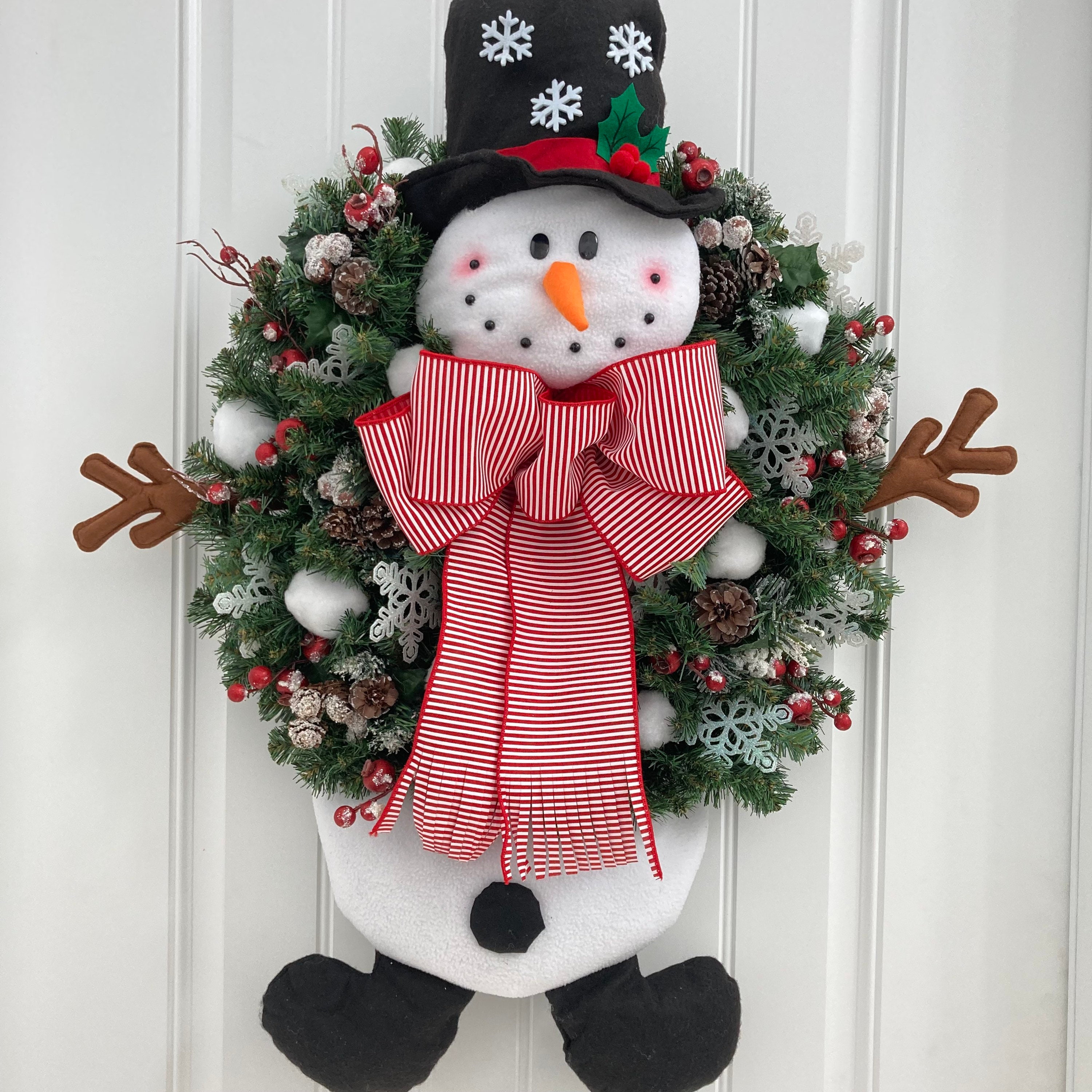 Corona de muñeco de nieve / Corona de Navidad de muñeco de - Etsy México Corona de muñeco de nieve / Corona de Navidad de muñeco de - Etsy México