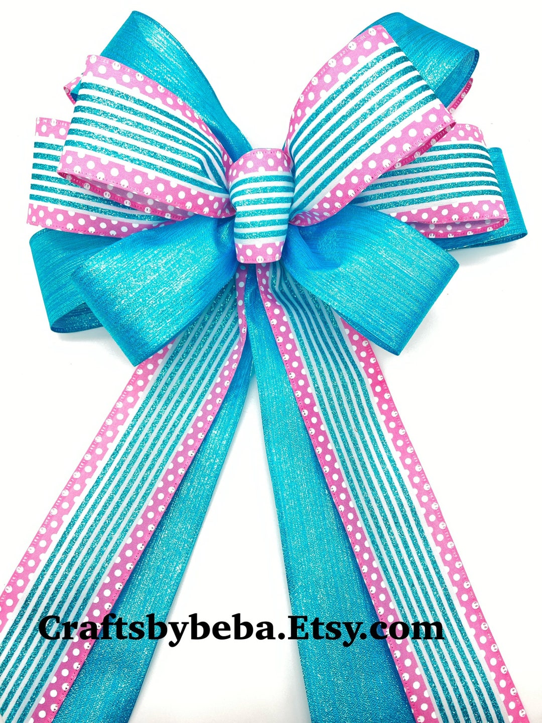 Christmas Wreath Bow / Whimsical Christmas Decorative Bow / Christmas