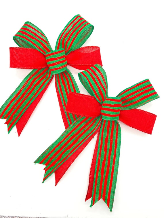 Red Christmas Decorative Bows / Set 12 Bows / Xmas Red Velvet Bows / Small  Red Velvet Decor Bows / Christmas Tree Bows / Velvet Red Bows 