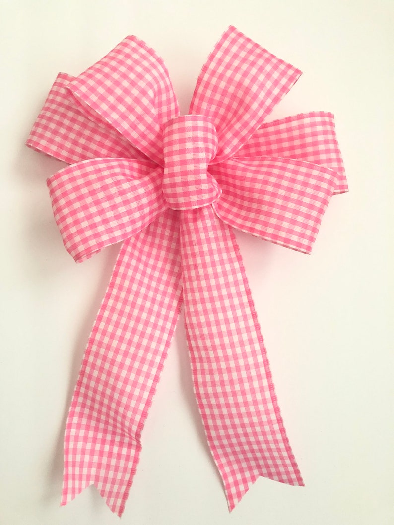 Pink Decorative Bows / Pink Gingham Bows / Set of 3 / It's - Etsy