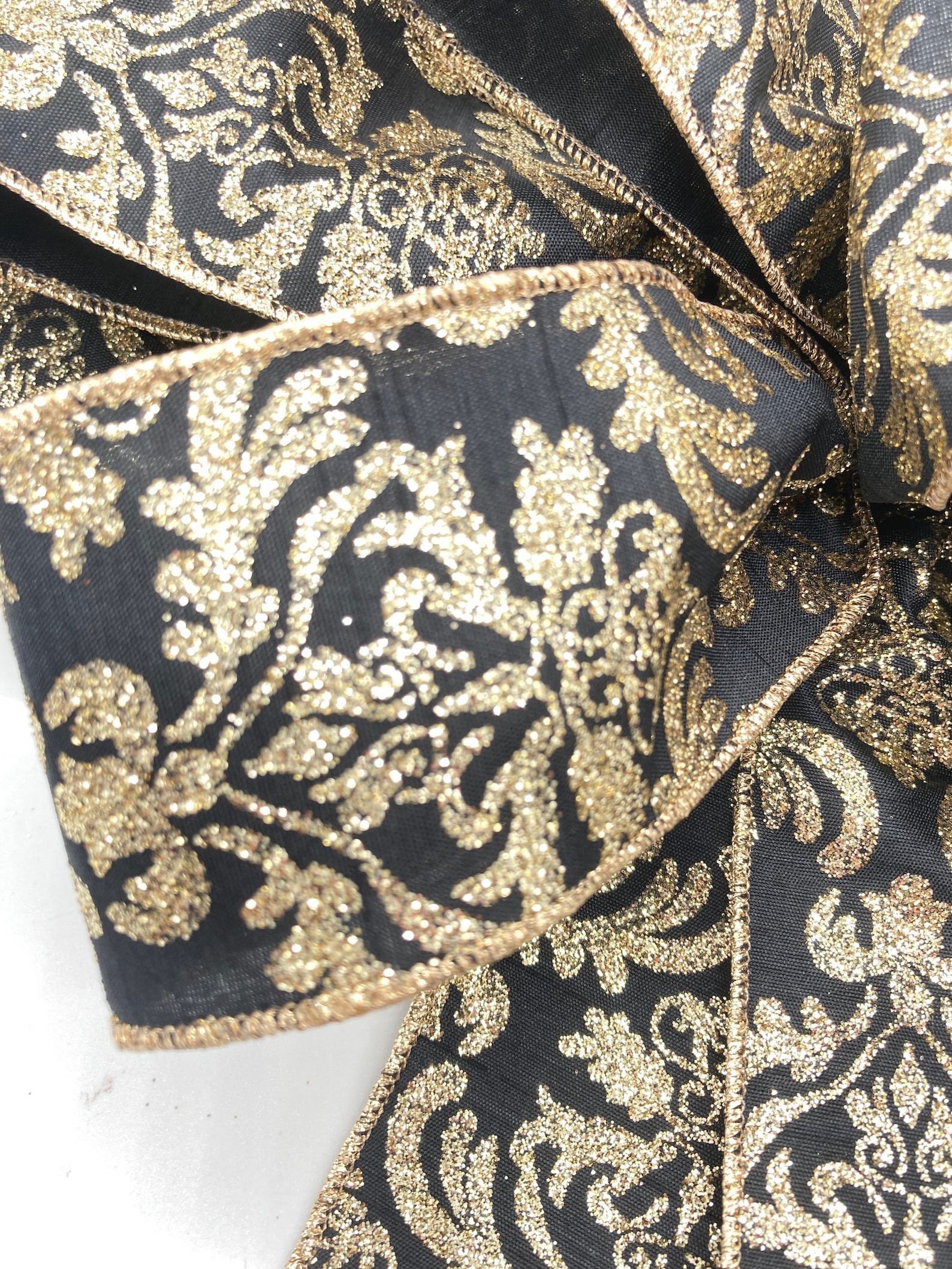 Gold and Black Christmas Decorative Bow / Christmas Wreath Bow - Etsy