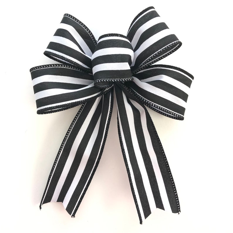 Black and White Decorative Bows / Set of 8 Bows / Stripes - Etsy