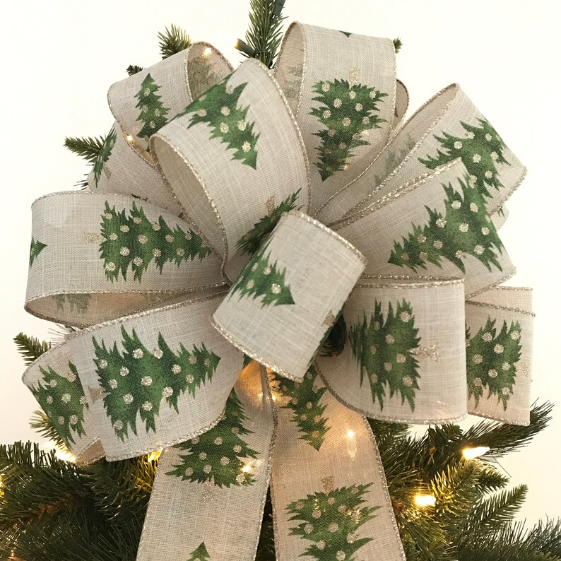 Christmas Tree Topper / Xmas Tree Topper / Natural Burlap Etsy