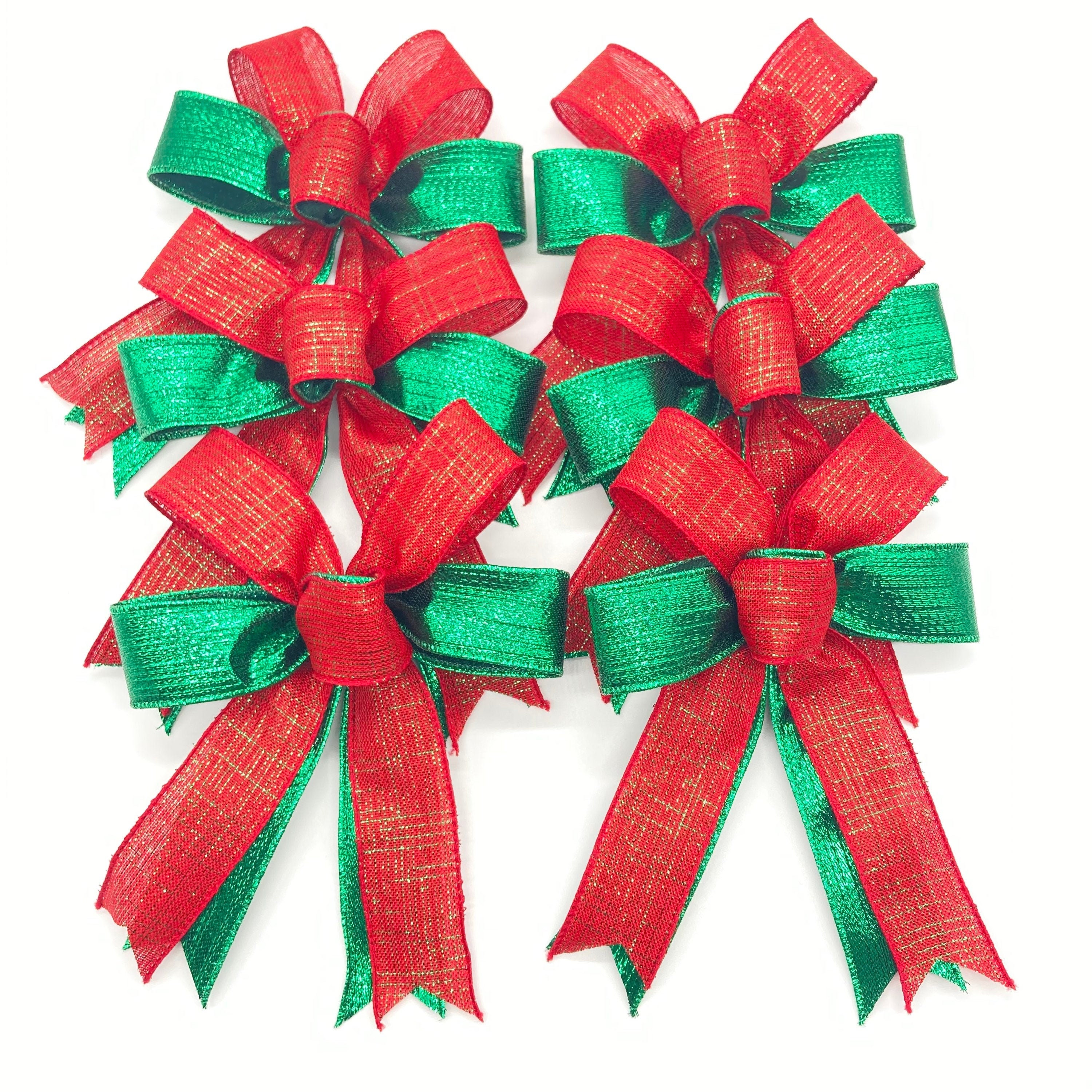 Christmas Ribbon Velvet Ornaments 12PCS Burgundy Velvet Bows For ...