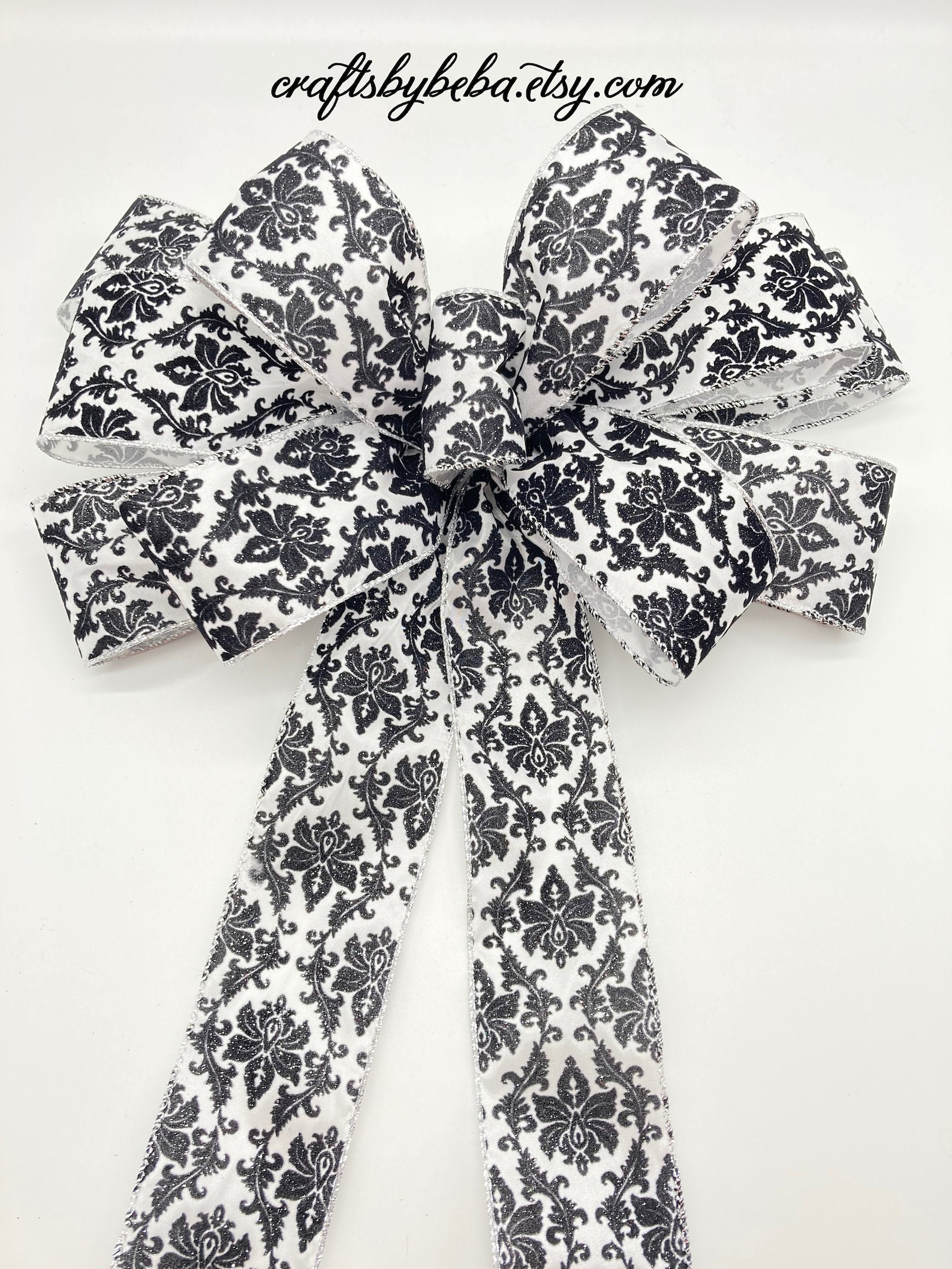 Christmas Black and White Wreath Bow / Black and White Etsy Canada
