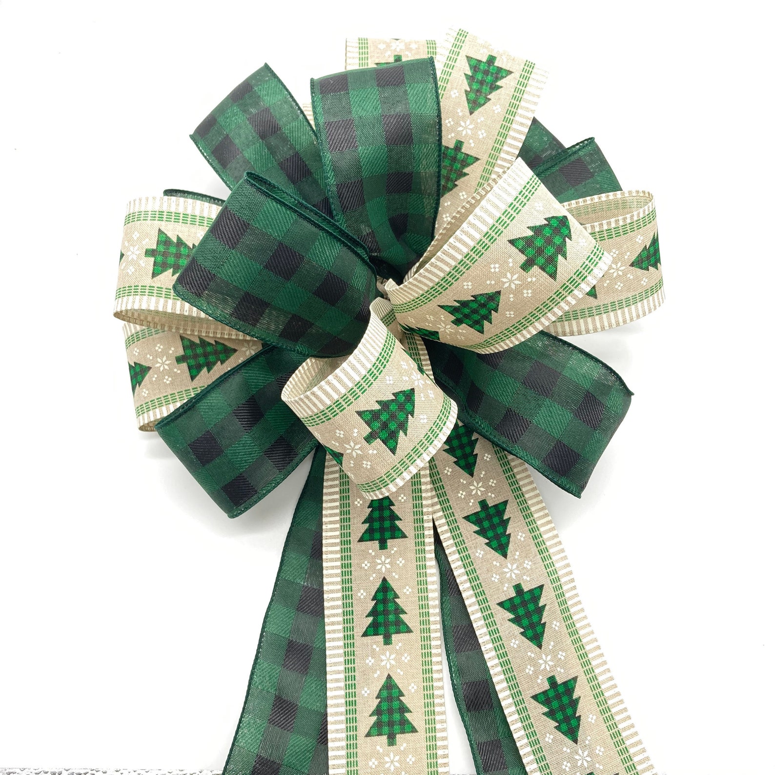 Christmas Tree Topper / Green and Black Xmas Tree Topper / - Etsy