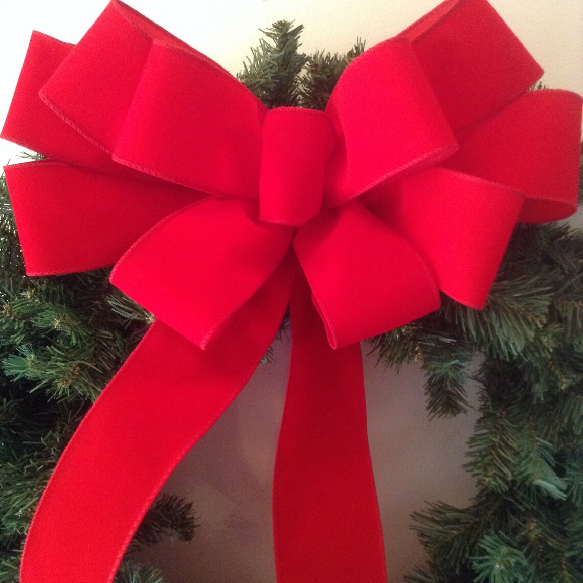 Christmas Wreath Bow / Wreath Decorative Bow / Red Bright Etsy