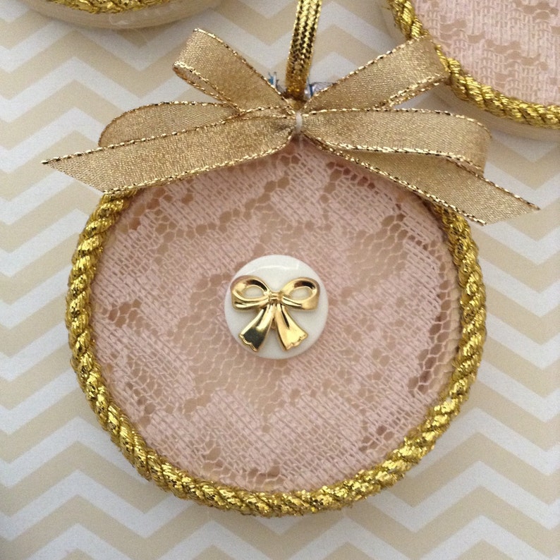 Christmas vintage ornaments Vintage Lace Bamboo Hoop Vintage Christmas Ornaments Antique Ornaments Set of 3 Handmade Vintage Fabric