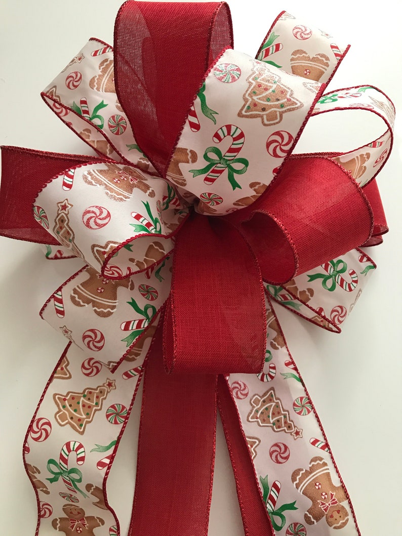 Christmas Treed Topper / Gingerbread Tree Topper / Xmas Red Etsy