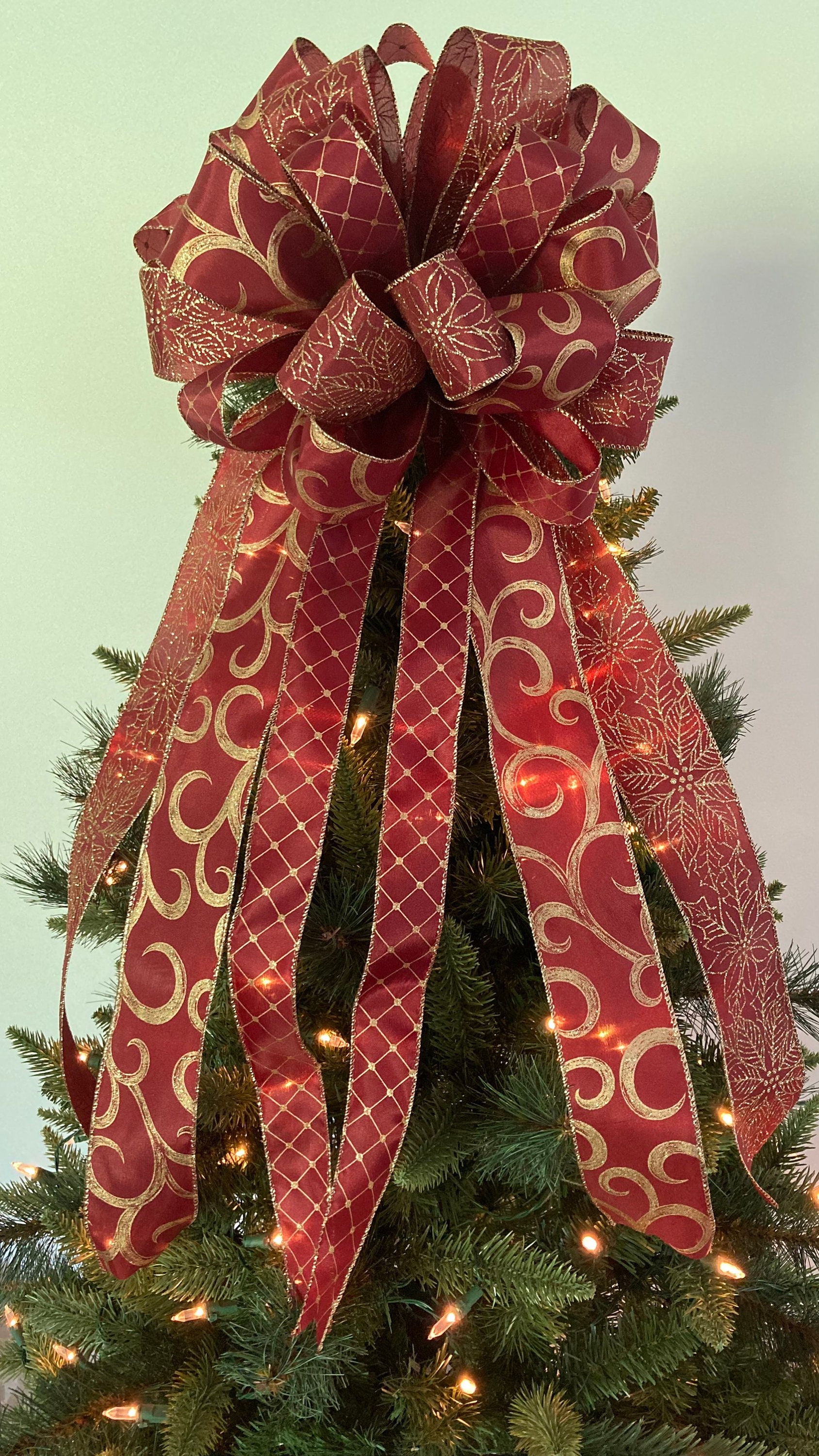 Red Bows for Wreaths Large Red Felt Bows Christmas Red Bows Red Bow Tree  Topper