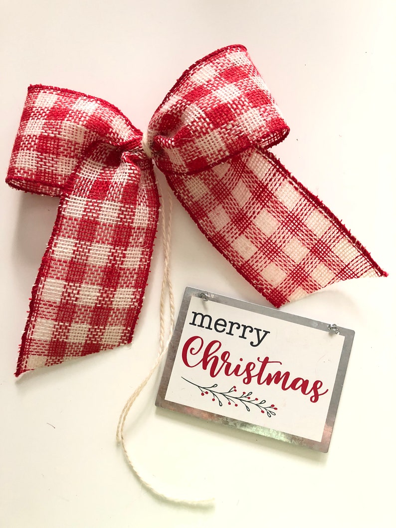 Plaid Christmas Bows / Red and White Plaid Christmas Etsy