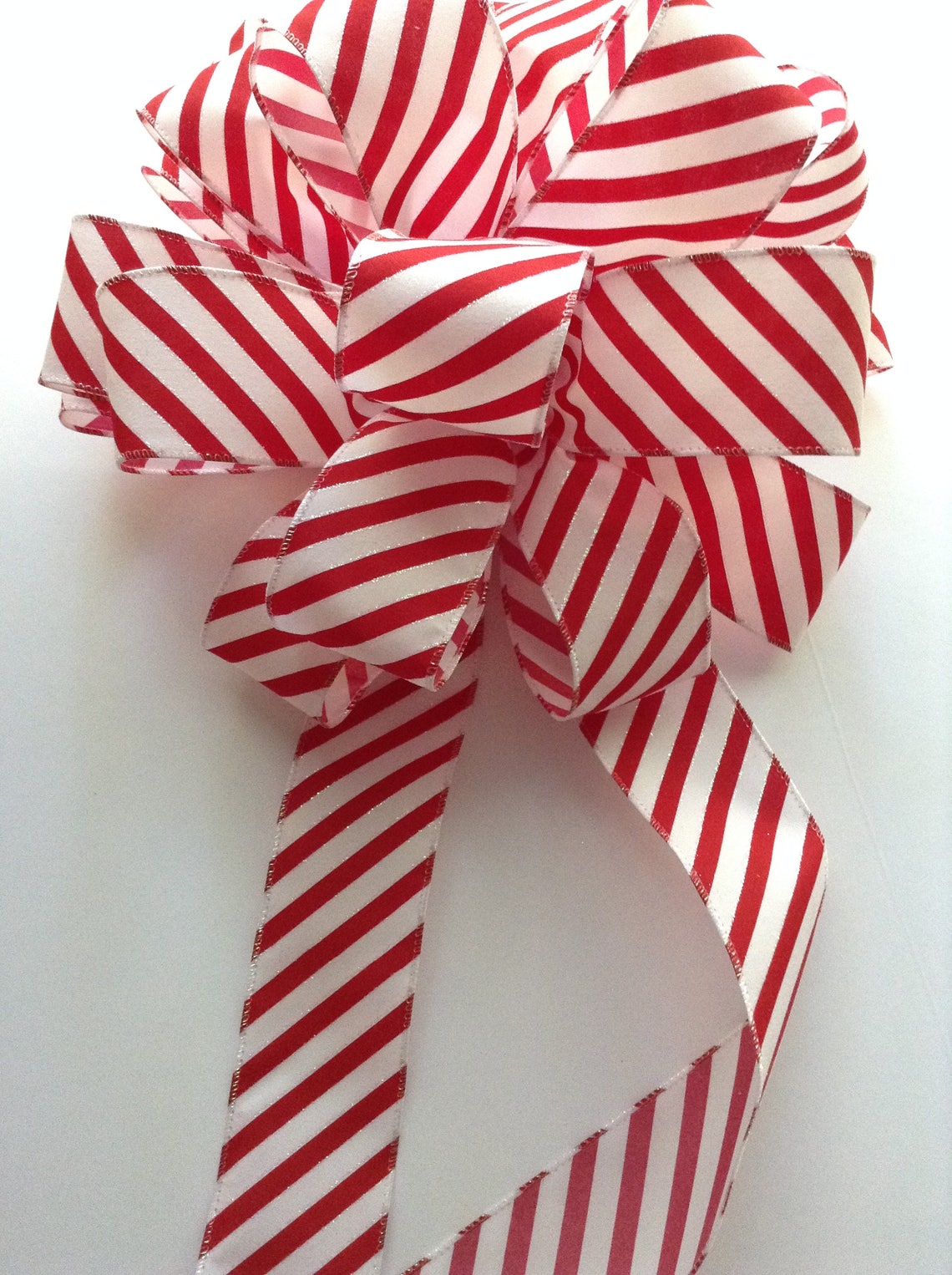 Peppermint Christmas Tree Topper / Red and White Tree Topper / Etsy