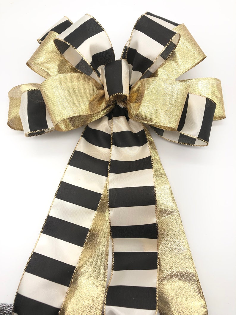 Christmas Tree Topper / Black and Gold Tree Topper / Christmas Etsy