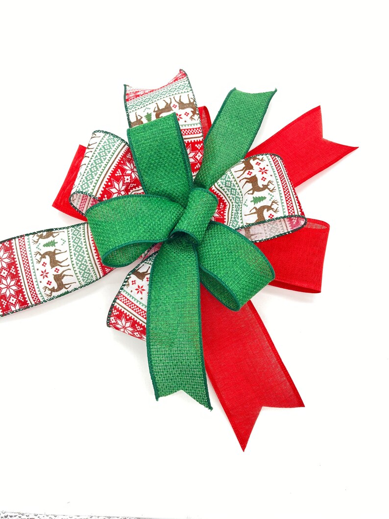 Christmas Tree Bows / Set 6 Bows / Homespun Christmas Etsy
