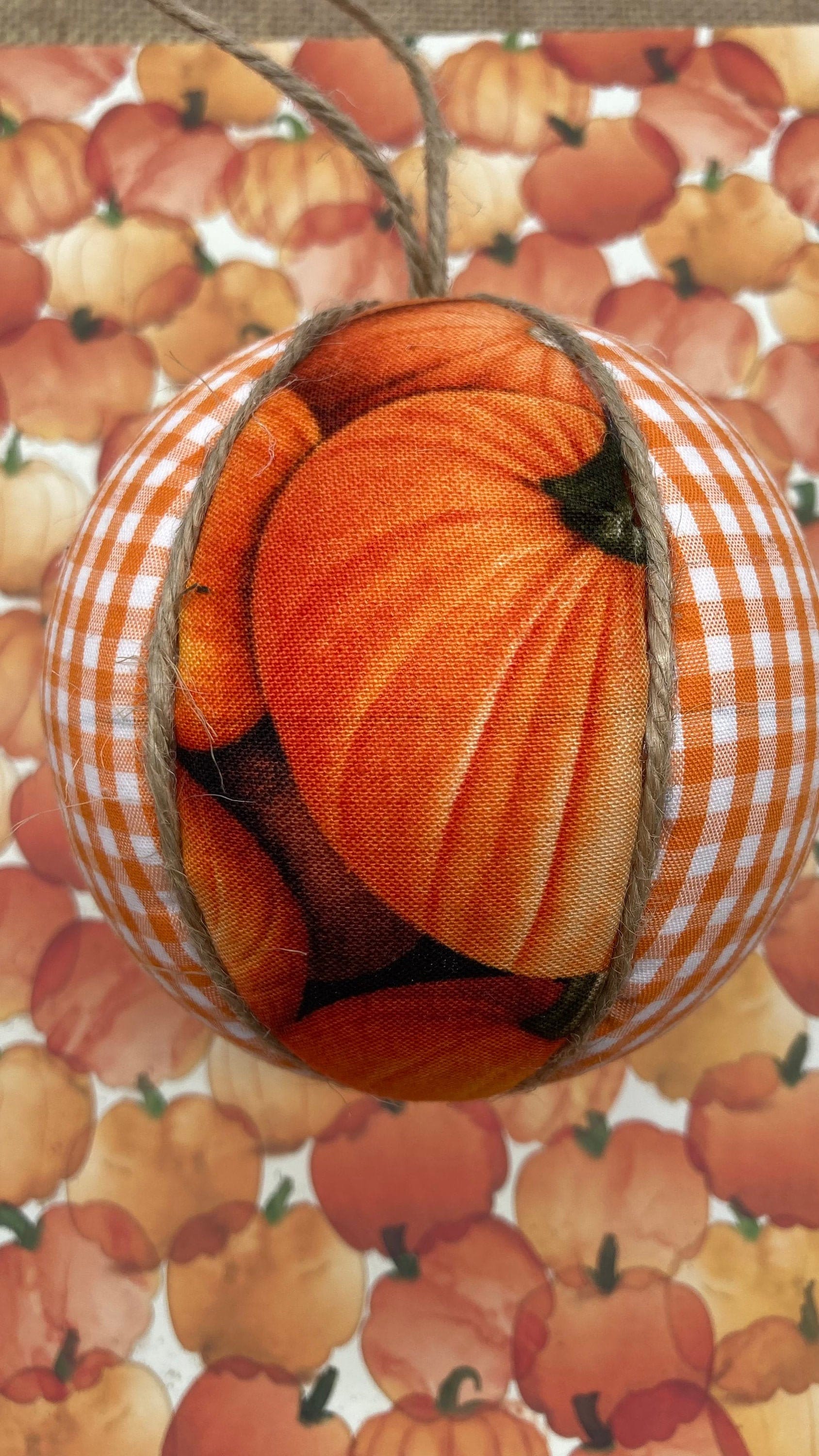 Fall Ornaments / Set 2 Ornaments / Orange Fabric Pumpkin Etsy