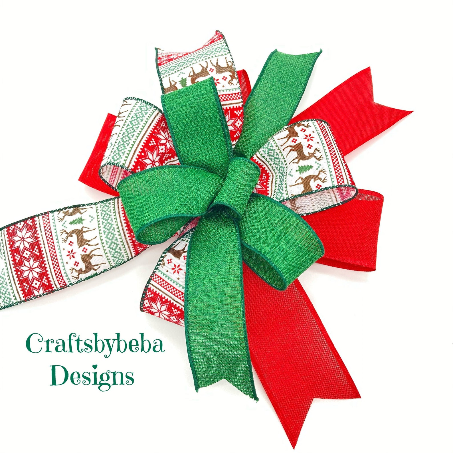 Christmas Tree Bows / Set 6 Bows / Homespun Christmas Etsy