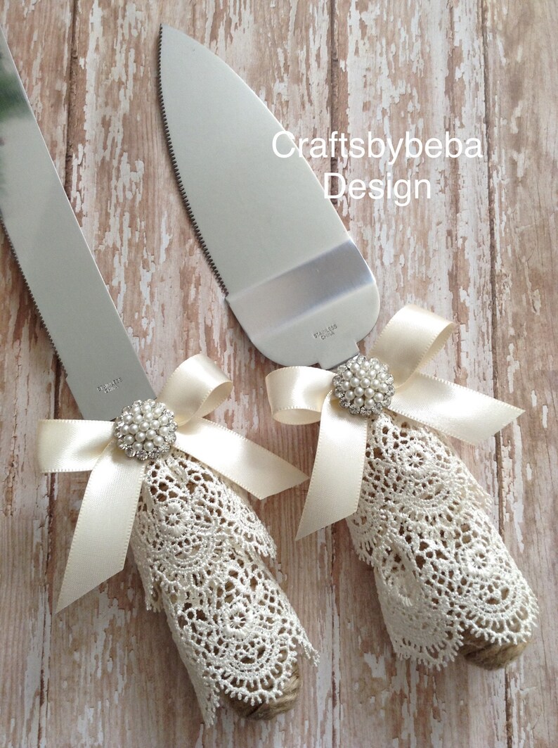 Wedding Cake Server and Knife Set / Vintage Wedding Cutting Etsy