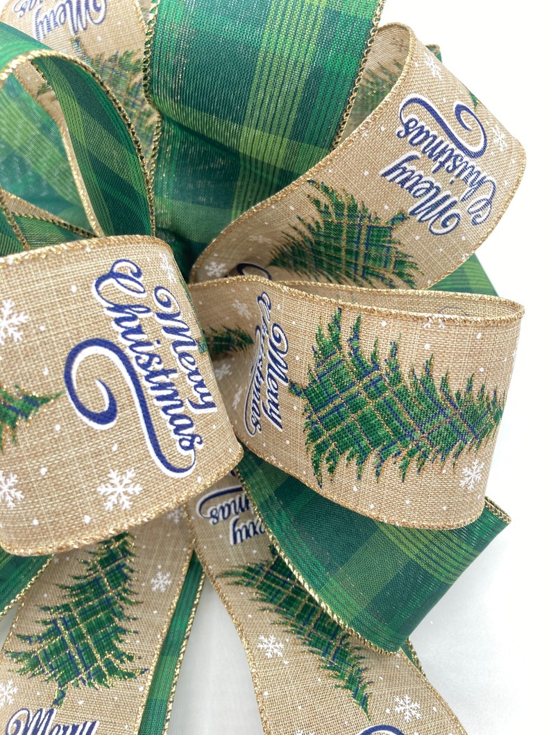 Christmas Tree Topper / Green and Natural Christmas Decorative Etsy