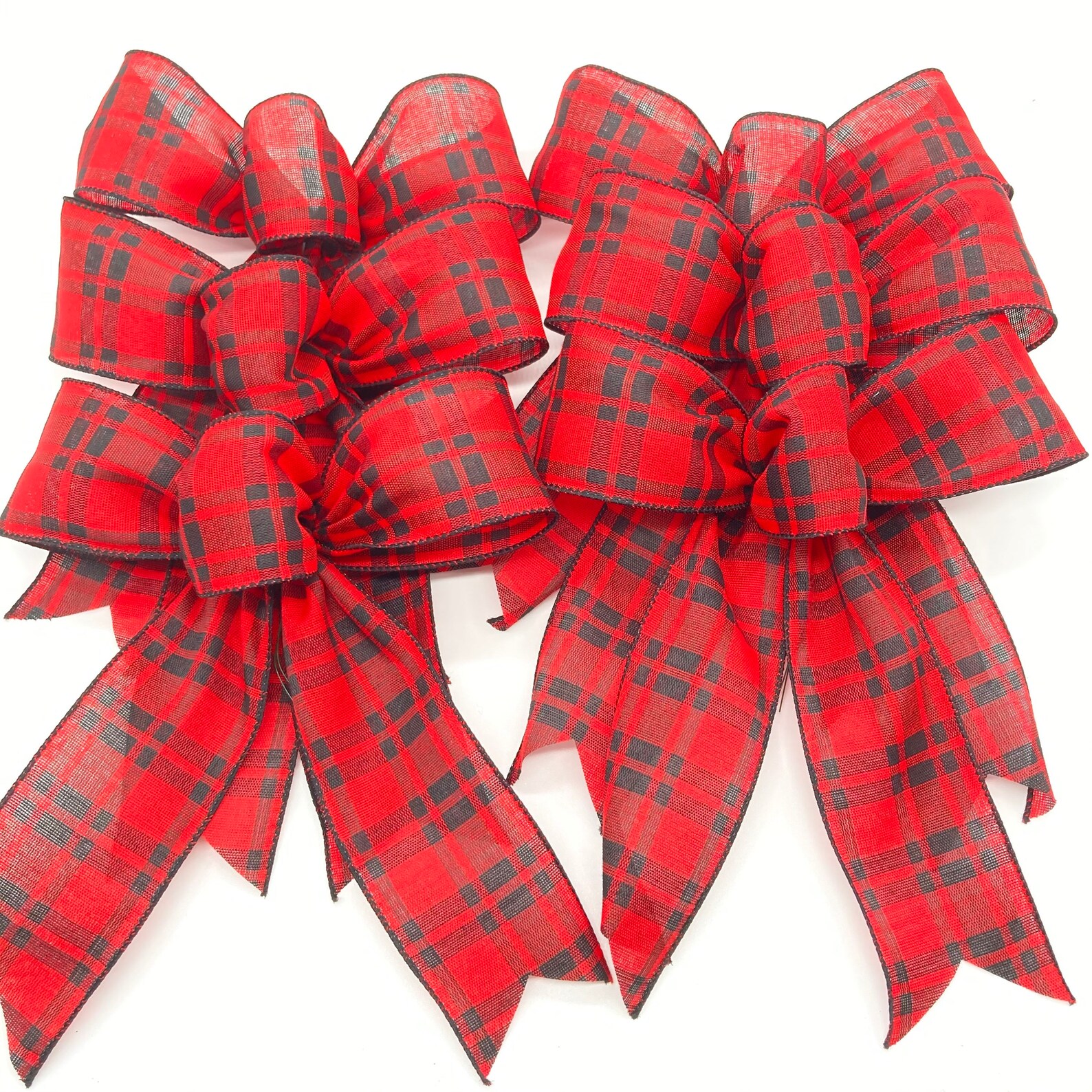 Christmas Tree Bows / Set 7 Bows / Xmas Tree Topper Small Etsy