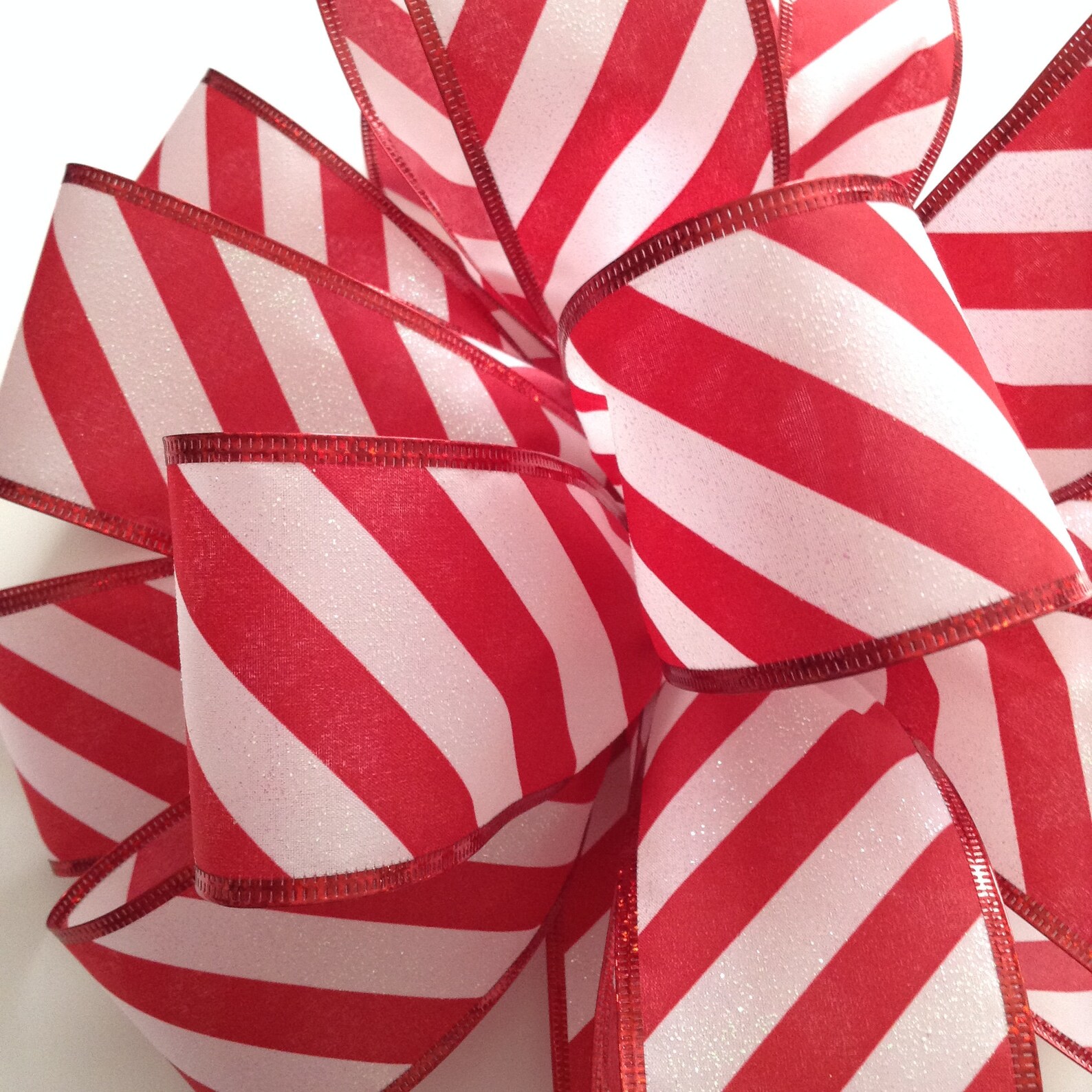 Christmas Peppermint Tree Topper / Christmas Red and White Etsy