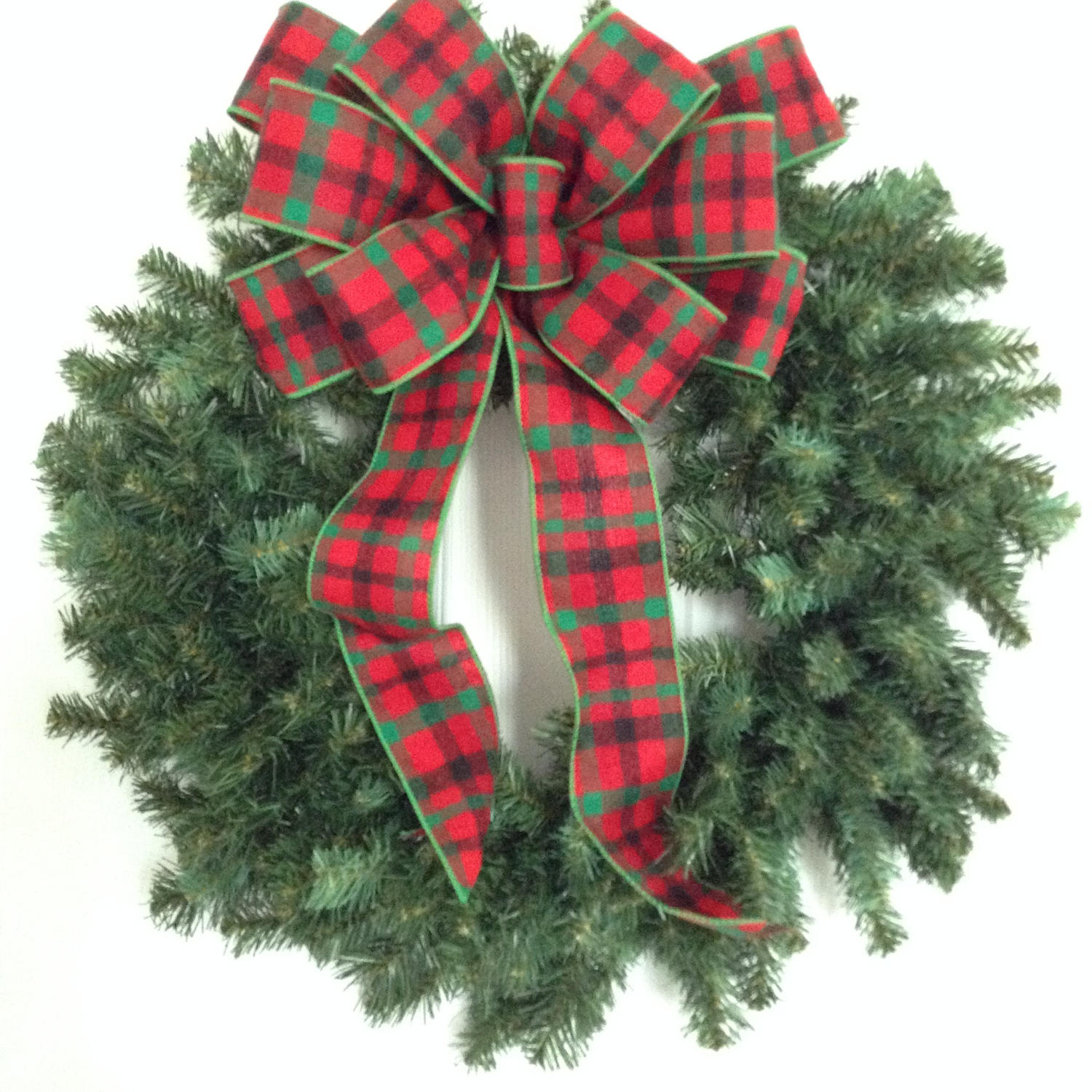 Christmas Wreath Bow / Christmas Plaid Bow / Red and Green Etsy