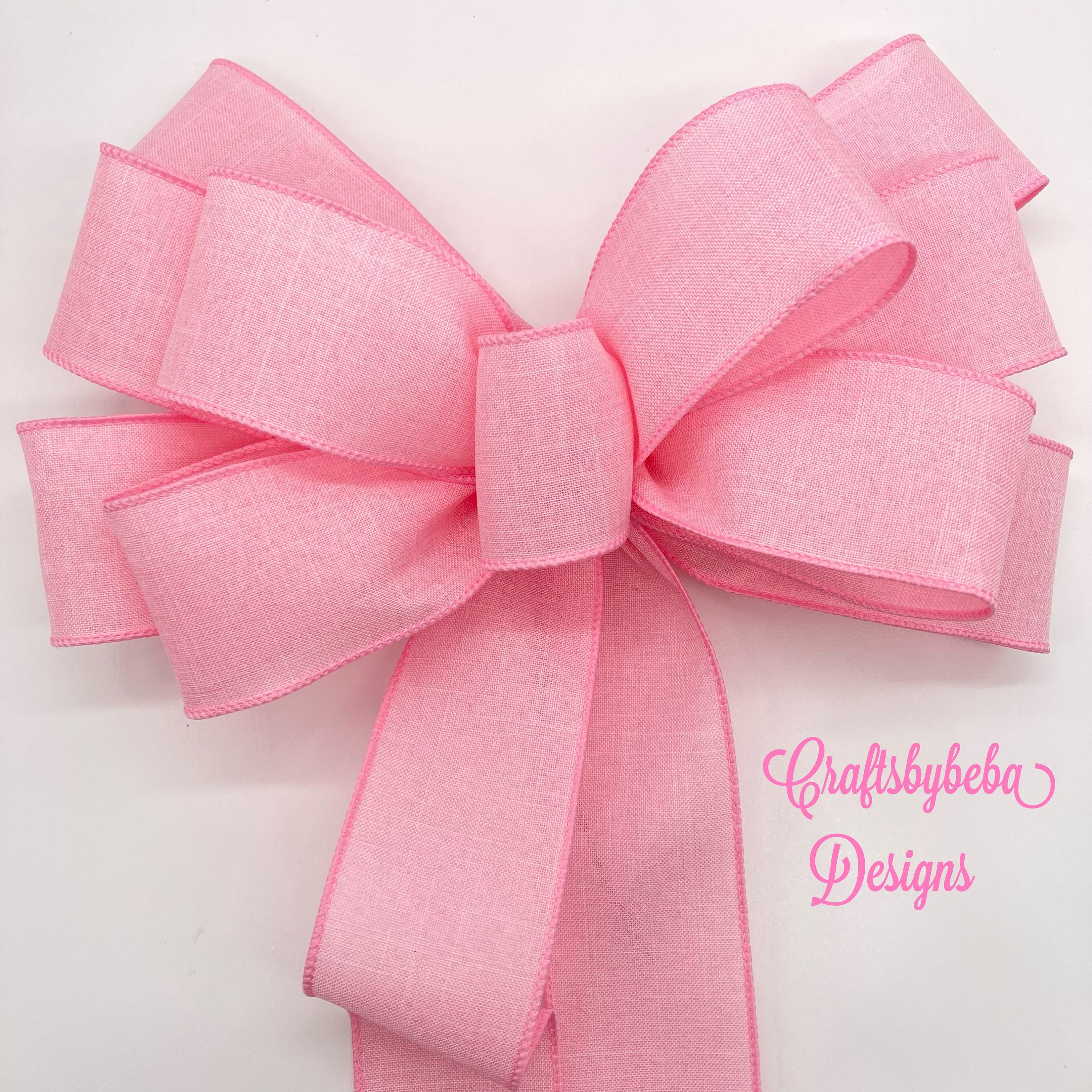 Pink Decor Bows / Set 6 Bows / Valentine Pink Decor Bows / Valentine Light  Pink Decorative Bows / Pink Bows / Baby Girl Baby Shower Bows 
