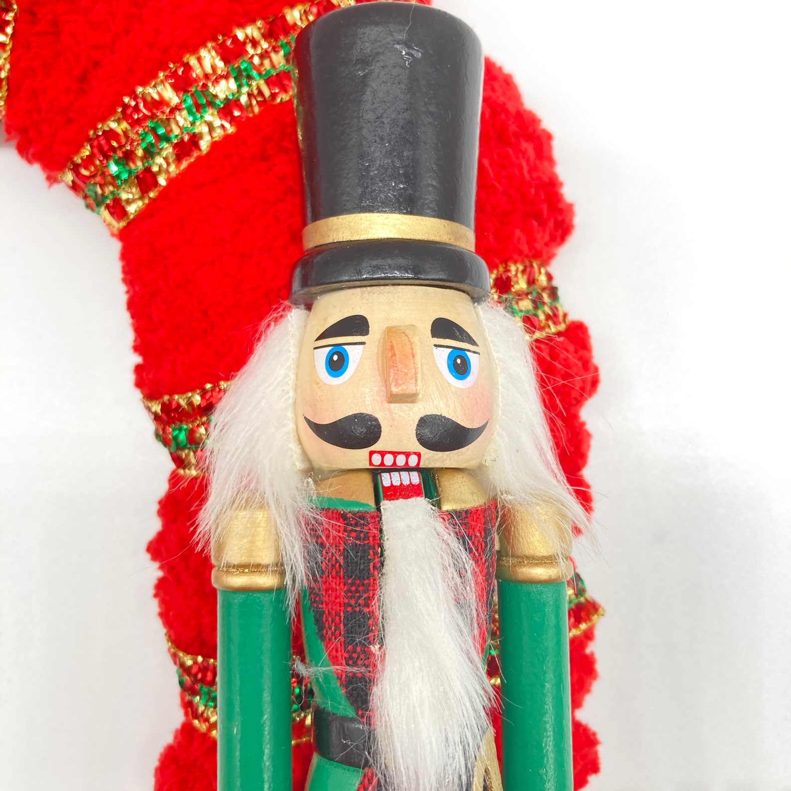 Nutcracker Candy Cane / Christmas Red and Green Nutcracker Etsy