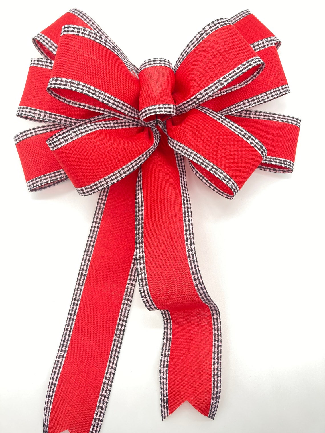 Red and Black Decorative Bow / Christmas wreath Bow / Etsy