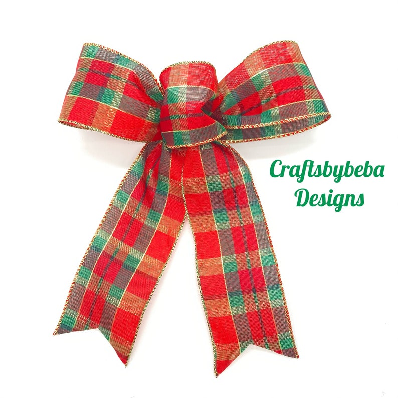 Christmas Classic Plaid Bows / Set 6 Bows / Christmas Tree Etsy