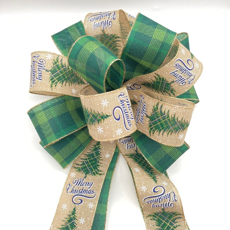 Christmas Tree Topper / Green and Natural Christmas Decorative Etsy