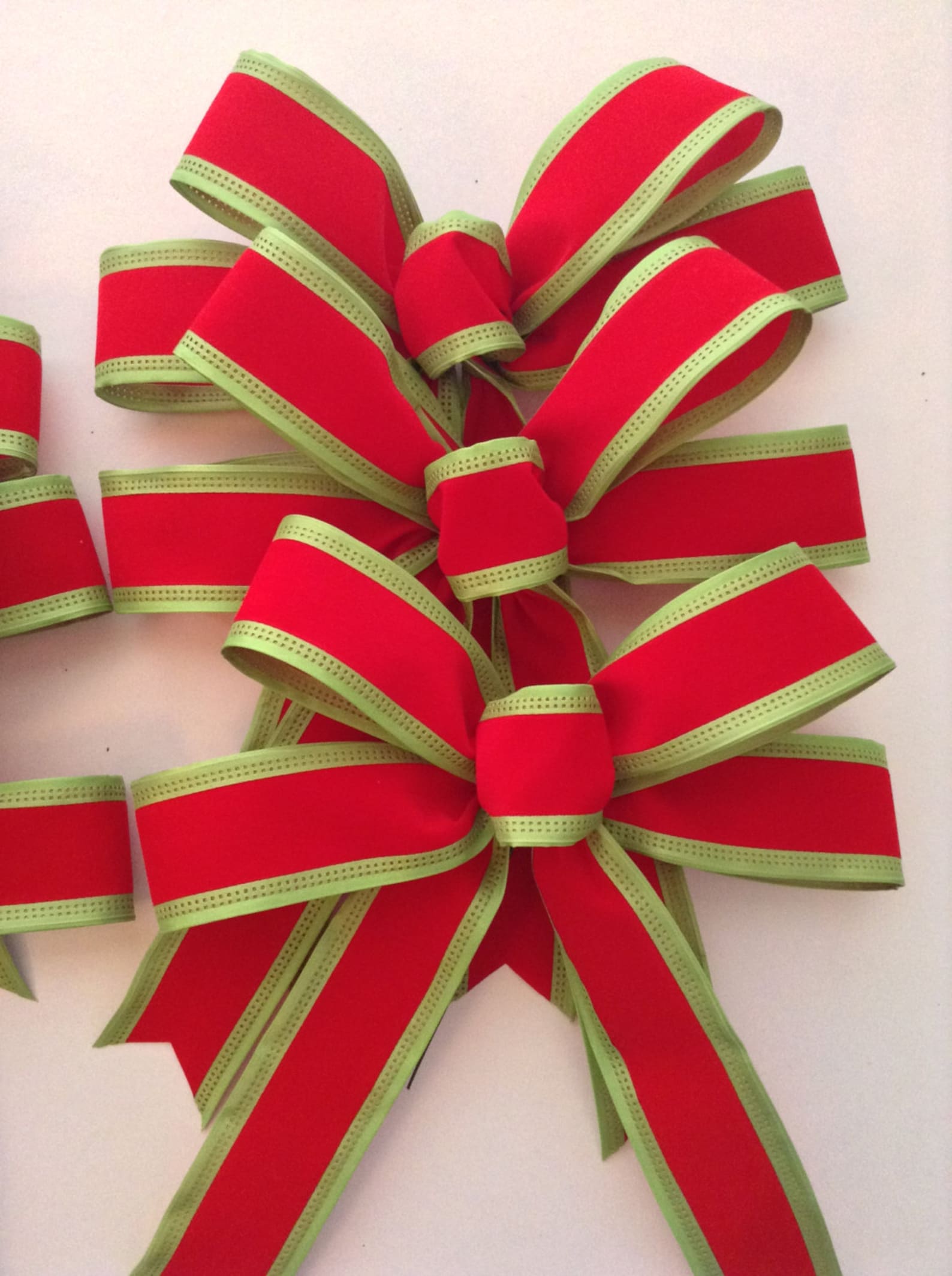 Christmas Red Velvet Bows / Christmas Tree Bows / Xmas Red
