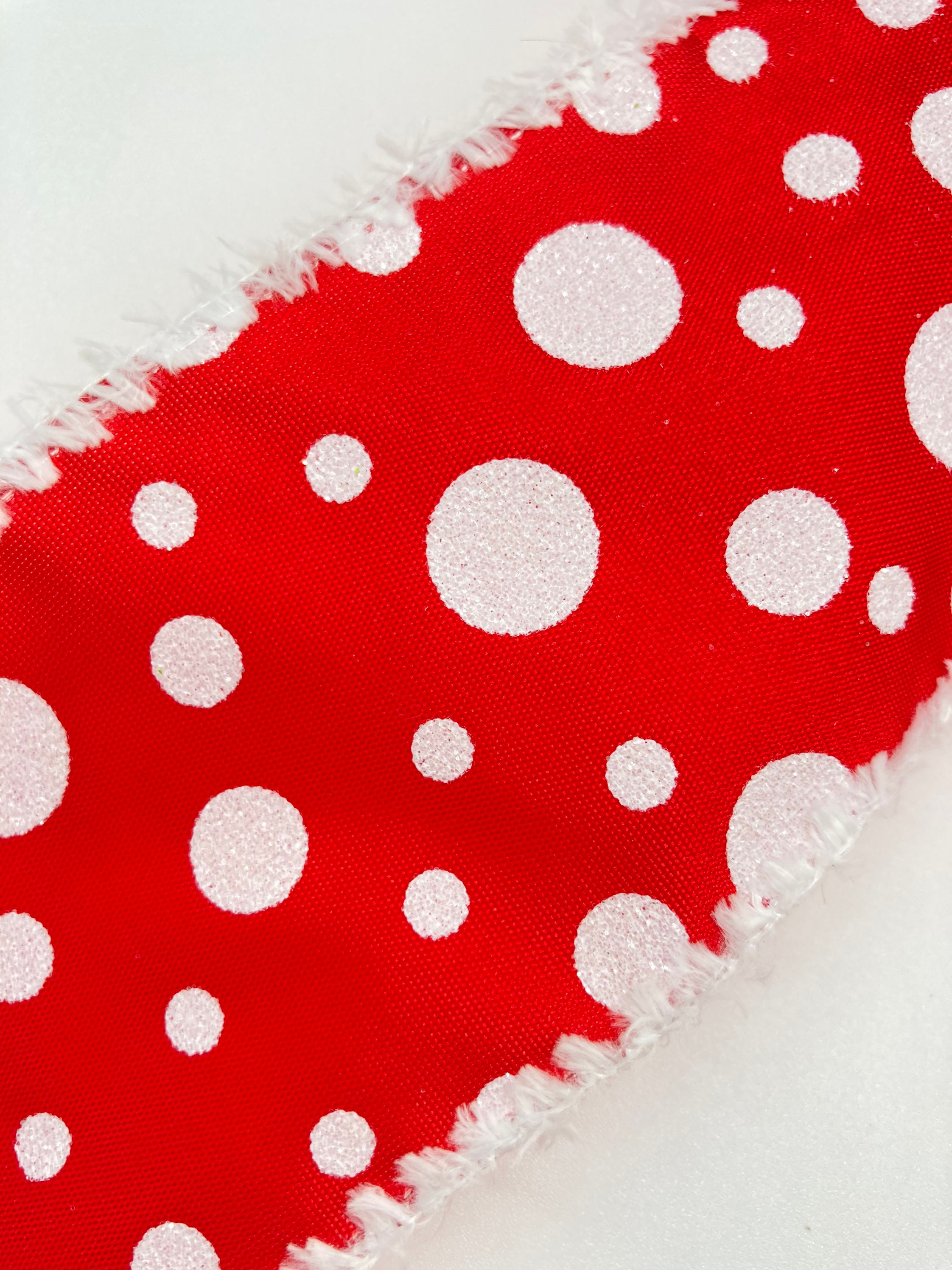 Christmas Red and a White Tree Topper / Christmas Polka Dots Small Bows ...