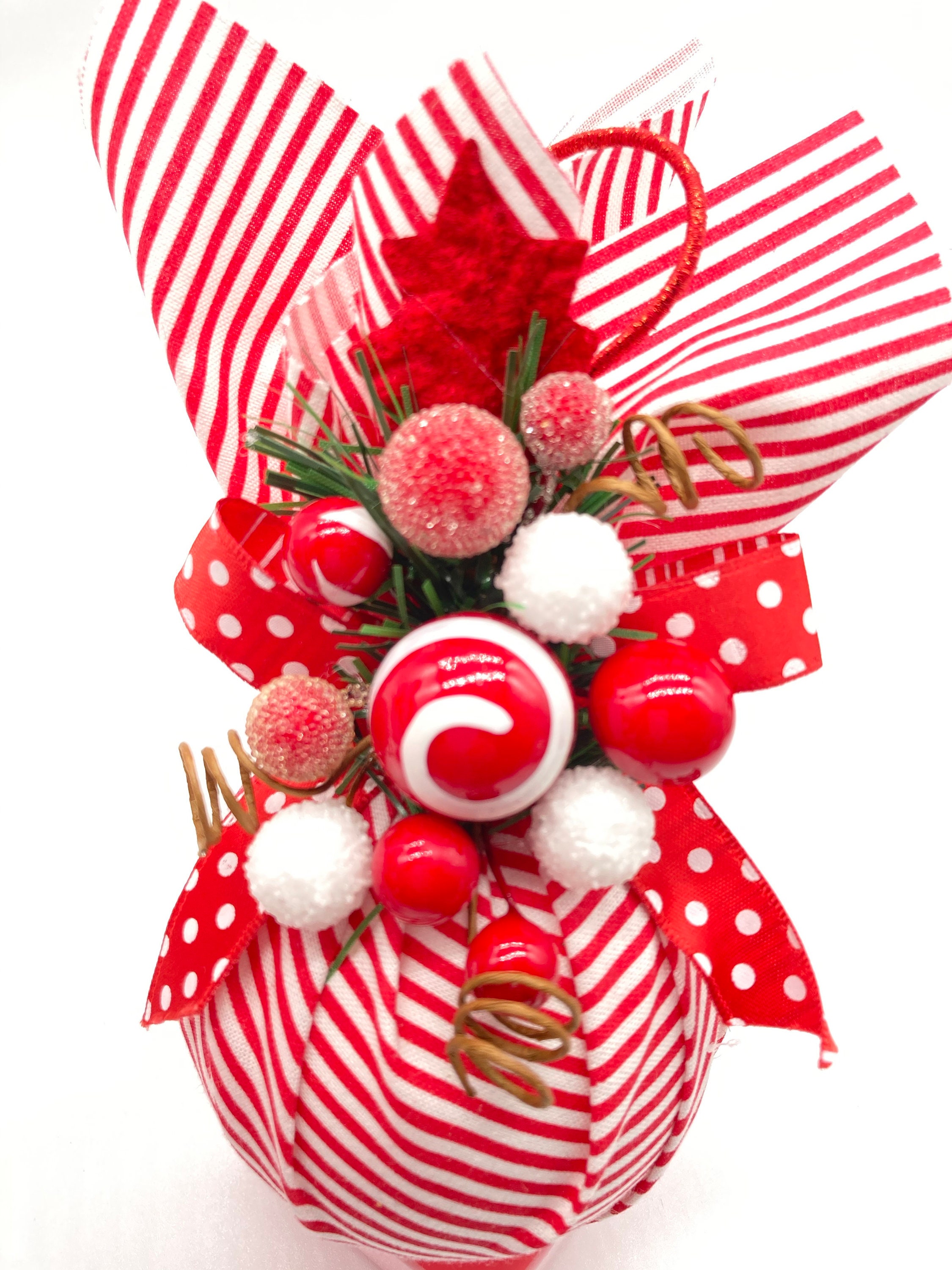 Peppermint christmas ornaments set 2 ornaments christmas etsy