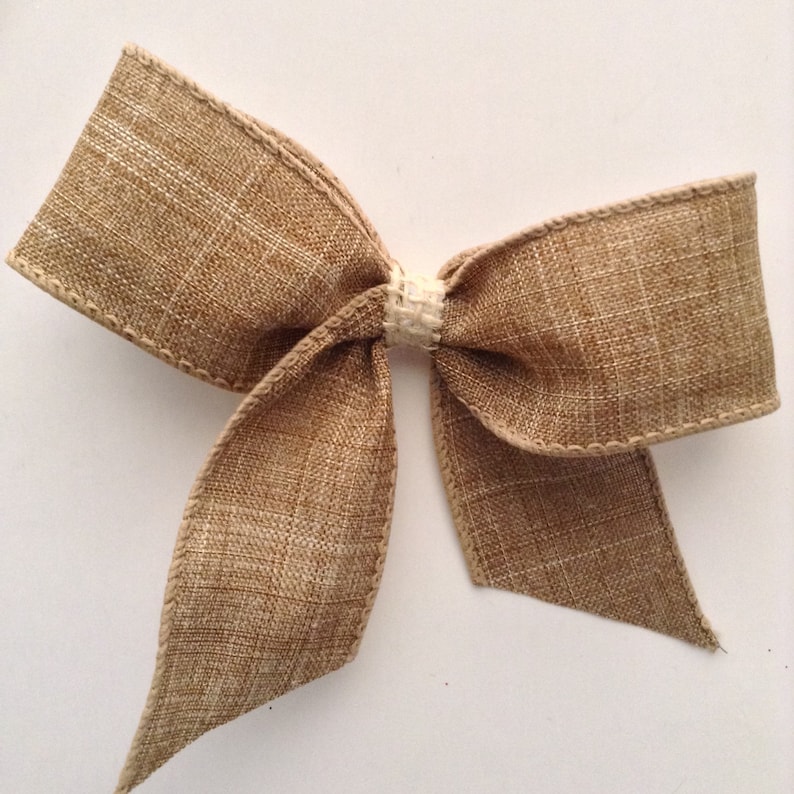 Burlap Small Bows / set of 12 / Natural Decorative Bows / Etsy
