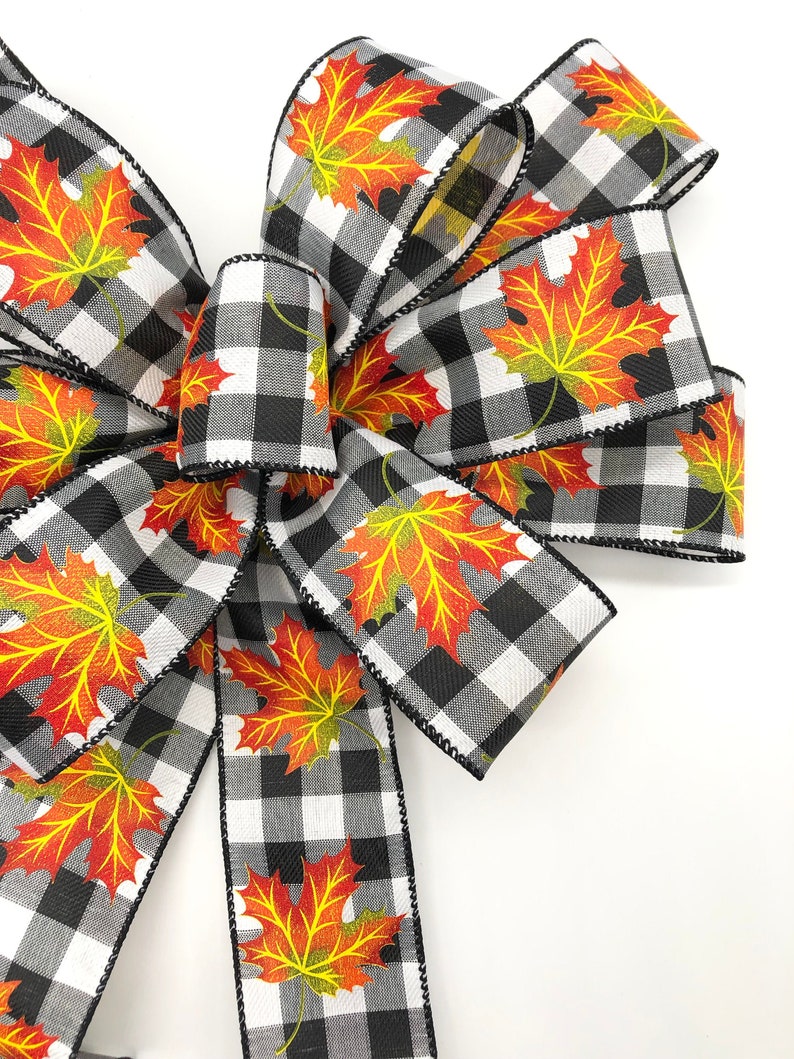 Harvest Decorative Bow / Fall Wreath Bow / Autumn Wreath Bow / Etsy