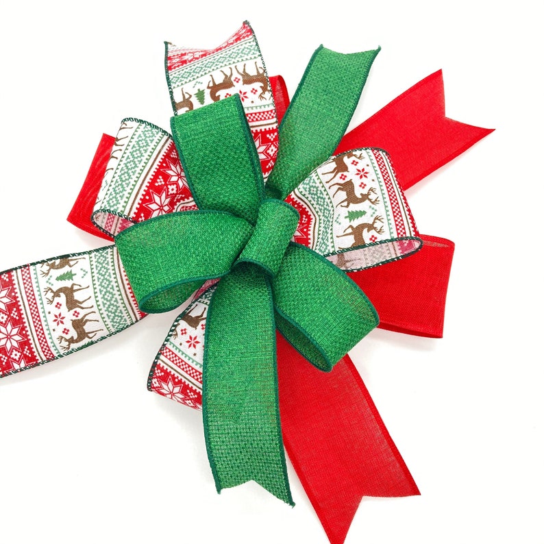 Christmas Tree Bows / Set 6 Bows / Homespun Christmas Etsy