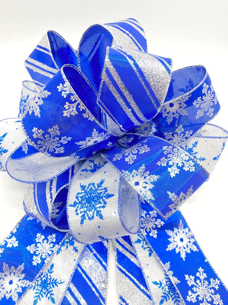 Christmas Blue and Silver Tree Topper / Blue and Silver Etsy