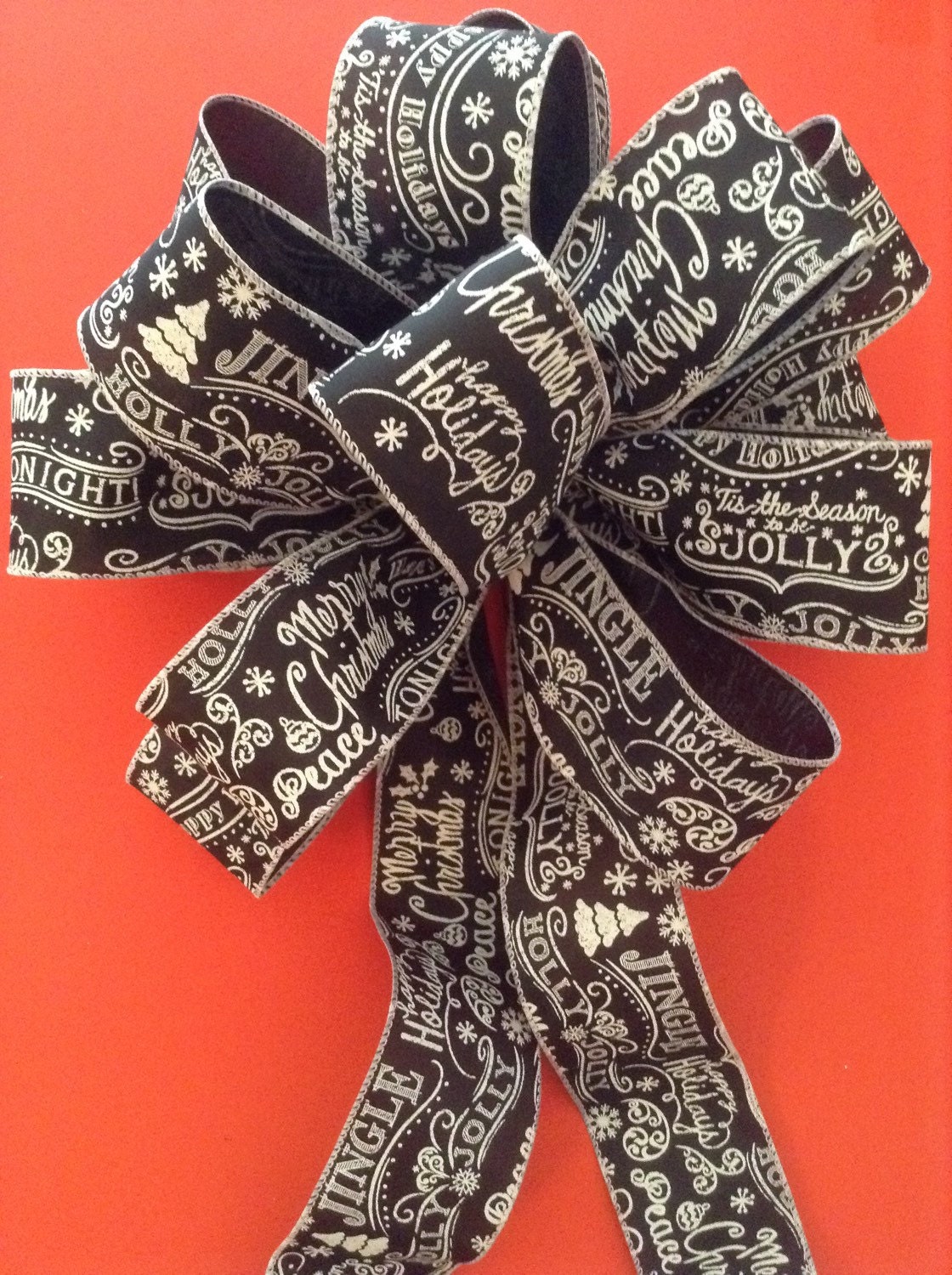 Christmas Tree Topper / Black and White Chalk Pattern Etsy