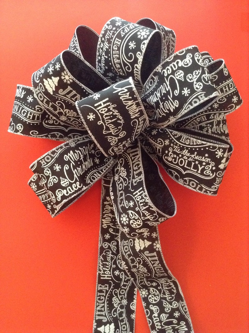 Christmas Tree Topper / Black and White Chalk Pattern Etsy