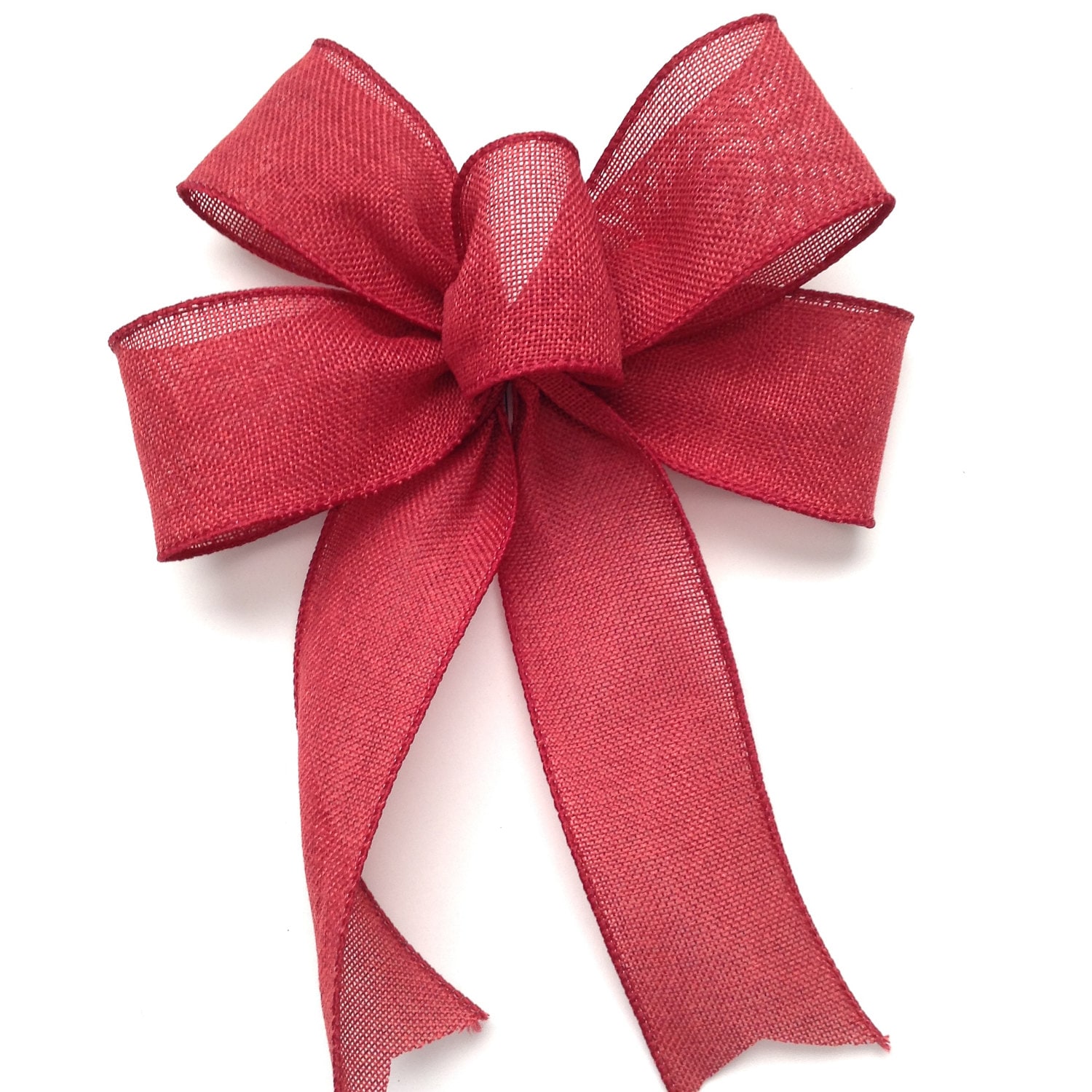 Red Burlap Bows / Burlap Decorative Bows / Set of 8 Bows / Etsy