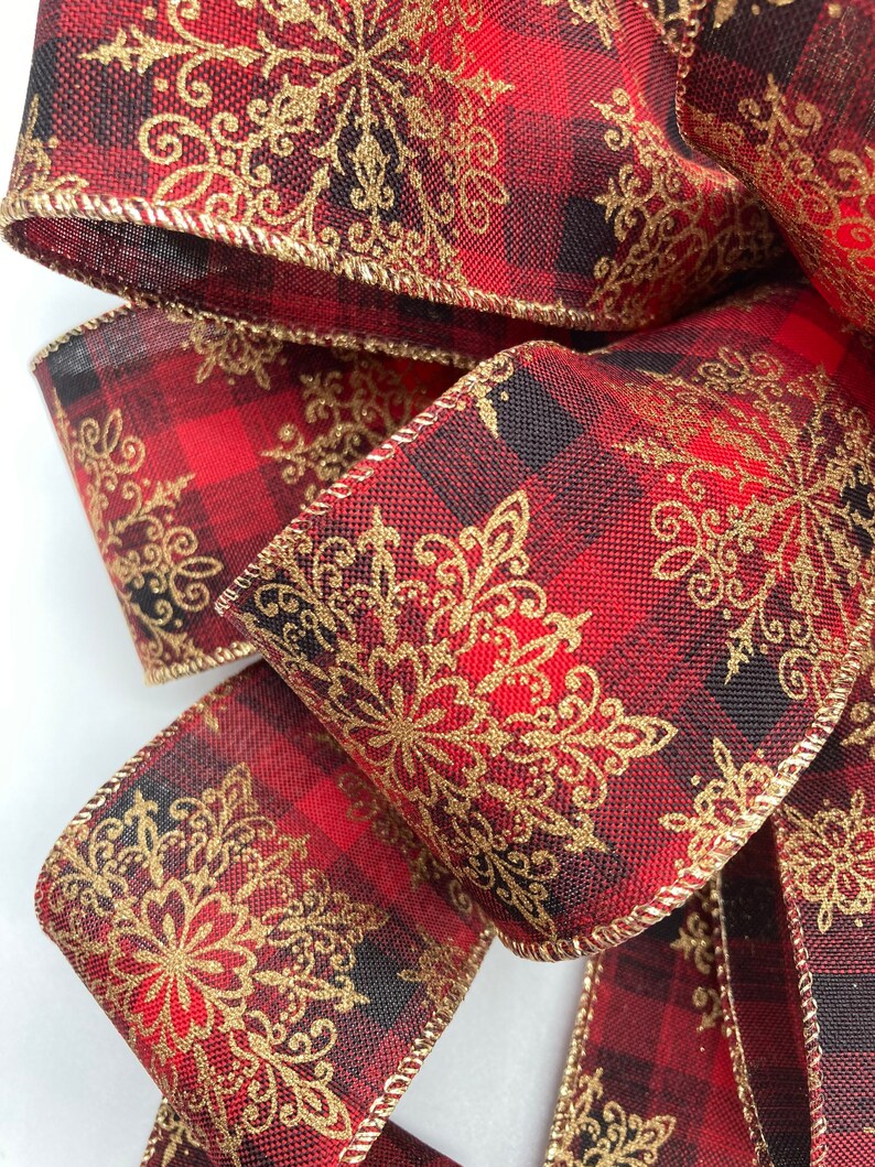 Christmas Tree Topper / Red and Gold Tree Topper / Christmas Etsy